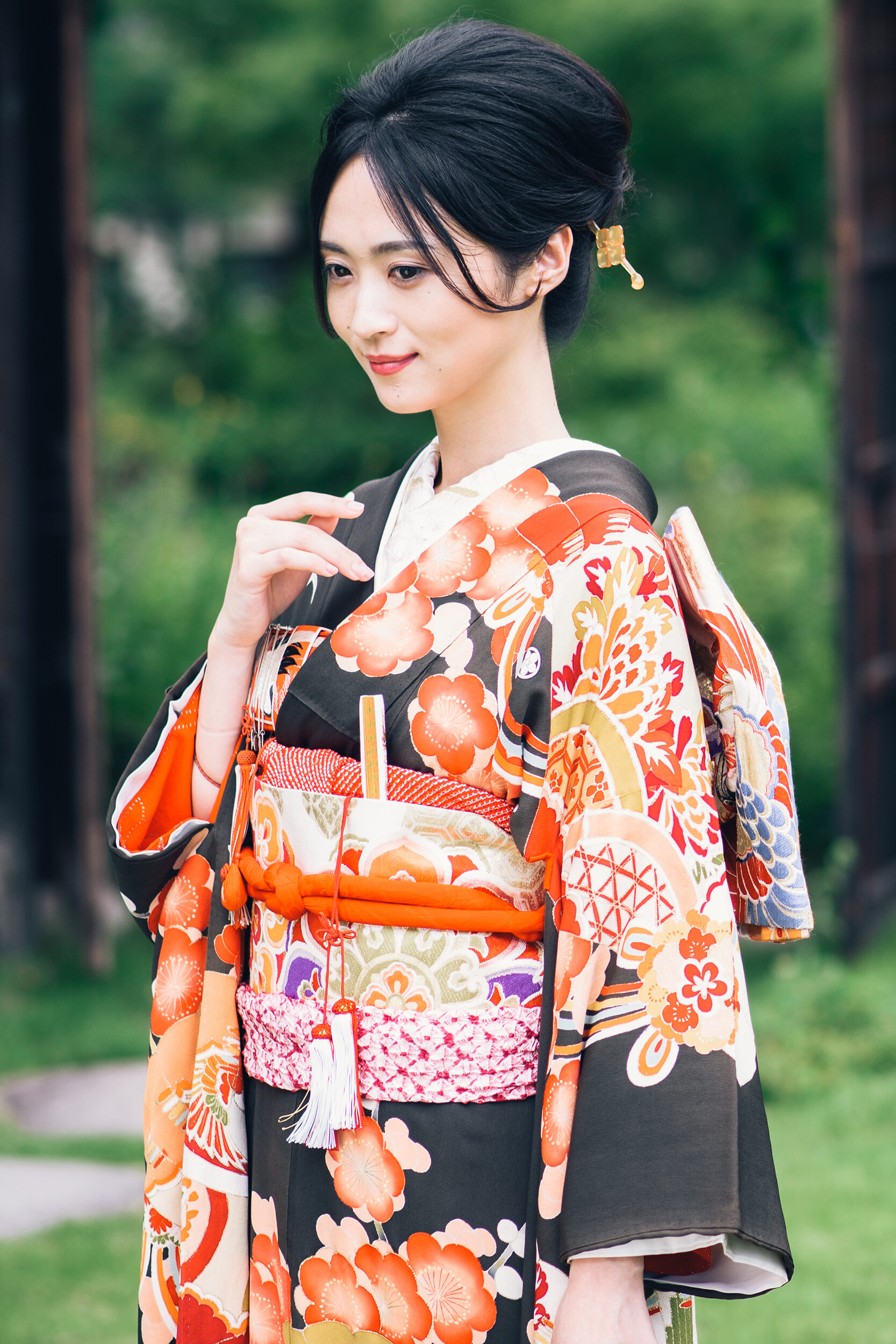 昭和の上質な振袖一式 絞りと日本刺繍が逸品 全６点 正絹 - 着物・浴衣